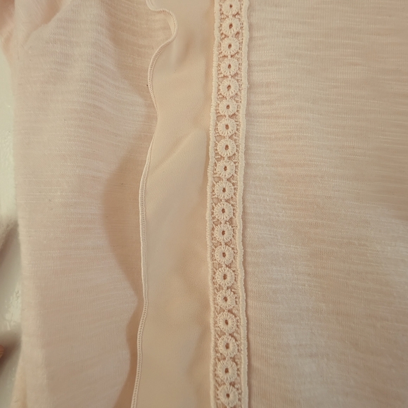 LOFT Pink Ruffled Blouse Short Sleeve - Picture 2 of 7